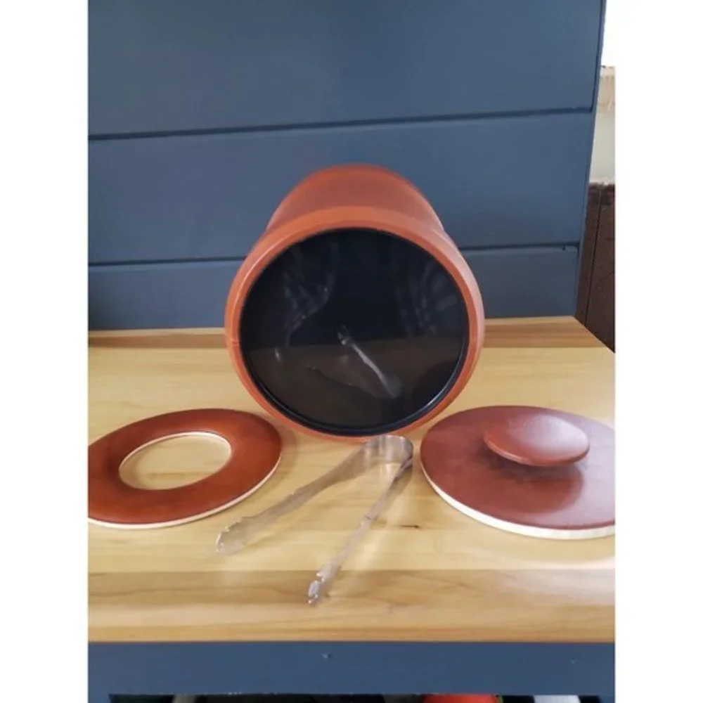 Vintage 70s Faux Leather Like New Ice‎ Bucket